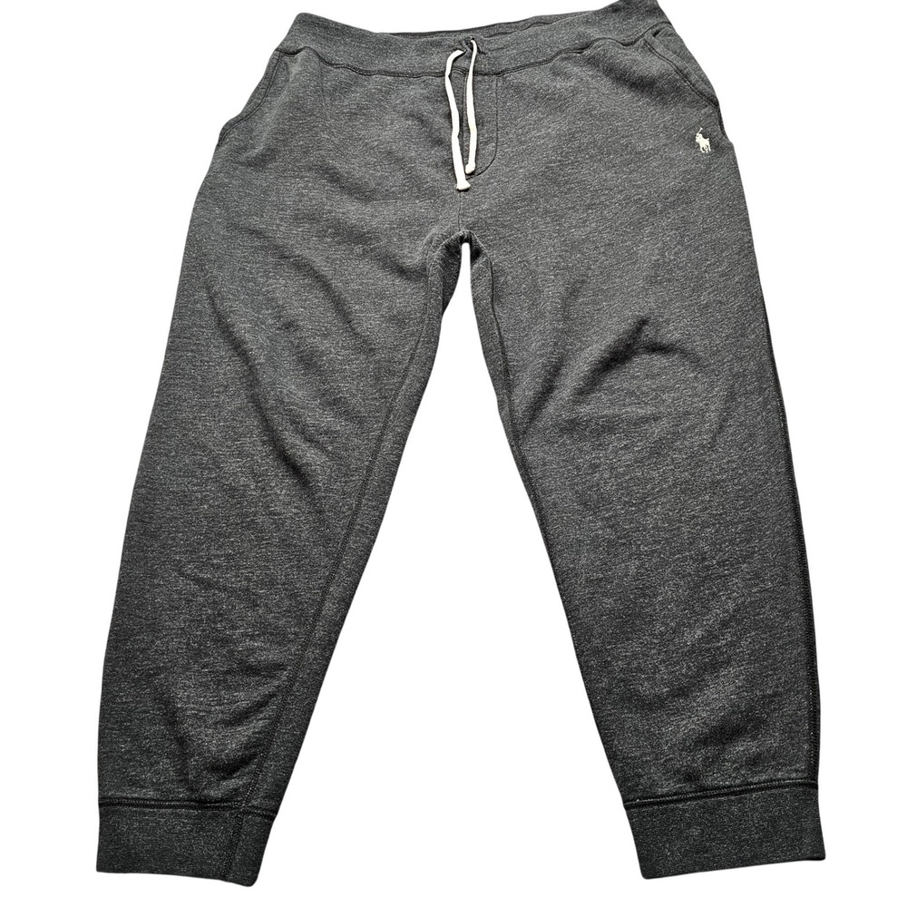 Polo Ralph Lauren Mens XXL Charcoal Heather Gray Fleece Jogger Sweatpants Pony
